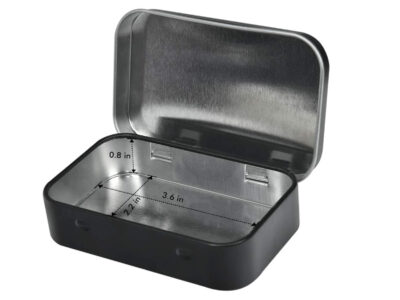 Large Tin with Hinged Lid in BLACK
